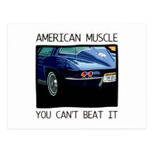 American muscle car, classic and vintage blue V8 Post Card