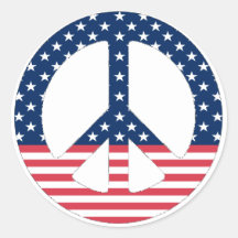 American Peace Sign Sticker