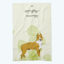 American Staffordshire Terrier ~ Green Leaves kitchen towels