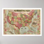 American Union Railroad Map 1872 Print