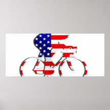 American USA Cycling Cyclists Bicycle Gear Poster