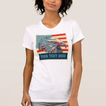 American USA flag eagle customisable ladies tee
