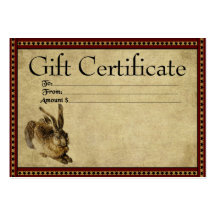 Americana Bunny- Prim Gift Certificate Cards Business Card Template