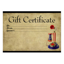 Americana Telephony- Prim Gift Certificate Cards Business Card