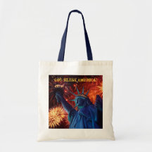 Americas Lady Liberty Budget Tote Canvas Bags