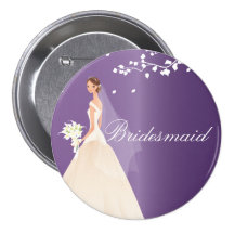 Amethyst Bride Bridesmaid Bridal Party  Button