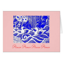 "Amor Amor Amor Amor" Greeting Cards