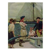 An American Privateer Taking a British Prize Postcard