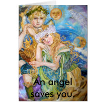 An angel and a goddess of the art., An angel sa... Greeting Card