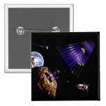 An asteroid mining mission pinback button