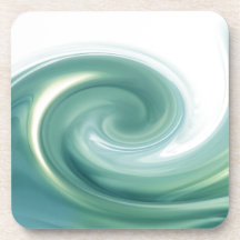 An ocean of green waves drink coaster