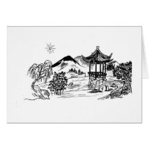 An Oriental Scenery Greeting Cards