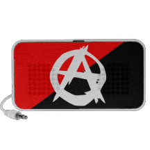 Anarchist Black White and Red Flag Notebook Speakers