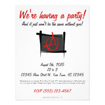 Anarchy Brush Flag Personalized Invitations
