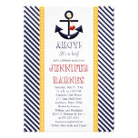 Anchor Nautical Baby Shower Invitations Yellow