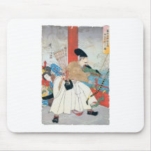 Ancient Japanese Archer Painting Mouse Pad