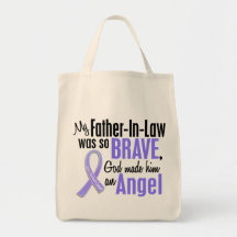 Angel 1 Father-In-Law Stomach Cancer Canvas Bags