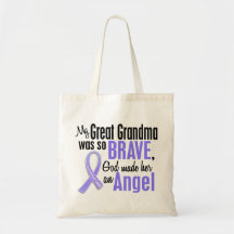 Angel 1 Great Grandma Stomach Cancer Canvas Bag