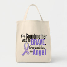 Angel 2 Grandmother Stomach Cancer Canvas Bags