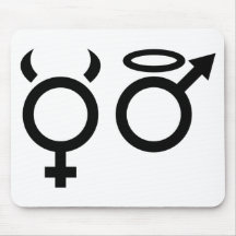 angel and devil icon mouse pad