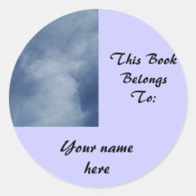 Angel Cloud, Book Plate Round Sticker