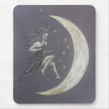 Angel dancing with the stars and moon mousepad