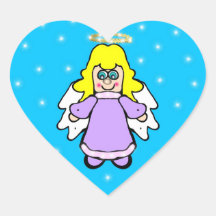 Angel Heart Shaped Sticker
