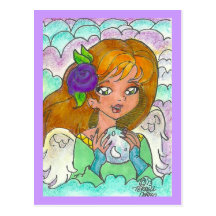 "Angel Hiding In the Clouds" Postcard