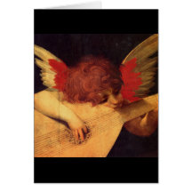 Angel Musician, Rosso Fiorentino Christian Greeting Card