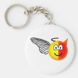 Angel or devil emoticon keychain