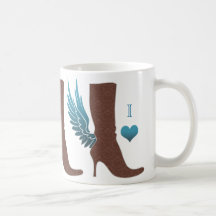 Angel Wing Boot Coffee Mug Blue