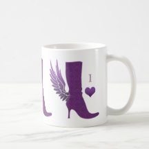 Angel Wing Boot Coffee Mug Purple