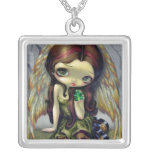 Angel with Emeralds NECKLACE big eyed fairy
