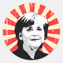 Angela Merkel Round Stickers