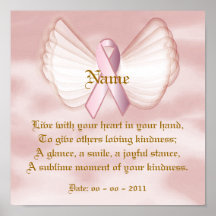Angelic Pink Ribbon Poem Poster  - Customise