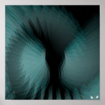 Angelic Wings Dazzling Blue Dark Poster - Cust.