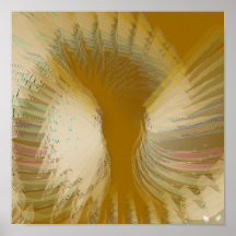 Angelic Wings Dazzling Multicolored Golden Poster