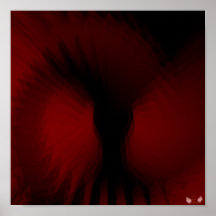 Angelic Wings Dazzling Red Dark Poster - Cust.
