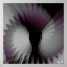 Angelic Wings Dazzling White Dark Poster - Cust.