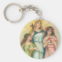 Angels~Faith, Hope & Charity Keychain