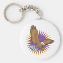 Angry Bald Eagle Landing Key Chain