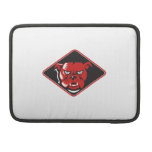 Angry Bulldog Head Front Retro MacBook Pro Sleeve