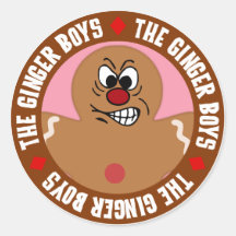 Angry Gingerbread Man Cookie Round Stickers