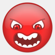 Angry red sticker