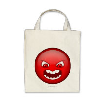 Angry red tote bags