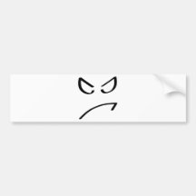 angry smiley icon bumper sticker