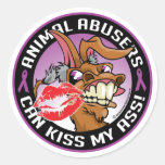 Animal Abusers Can Kiss My Ass Round Stickers