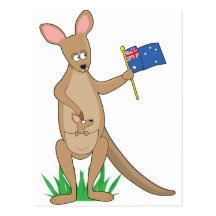Animal Alphabet Kangaroo Post Card