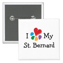 Animal Lover_I Heart My St. Bernard Pin