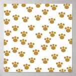 Animal Paw Prints. Brown and White Pattern.